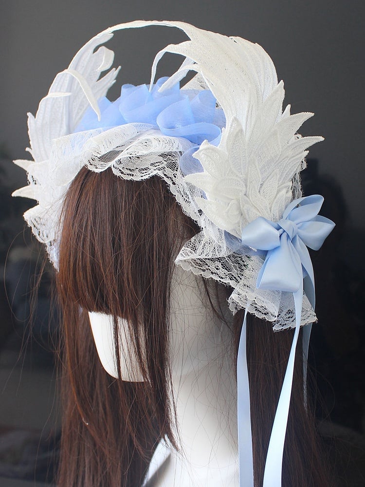 5 Color Options Wing Design Bowknot Details Ruffled Haircband