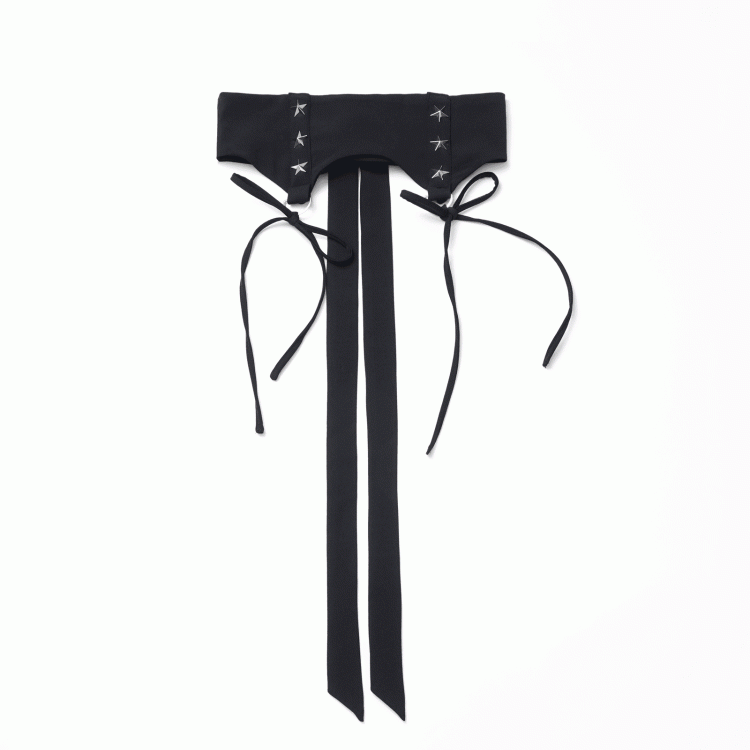 Dusty Blue/Black Star Stud Details Corset Belt