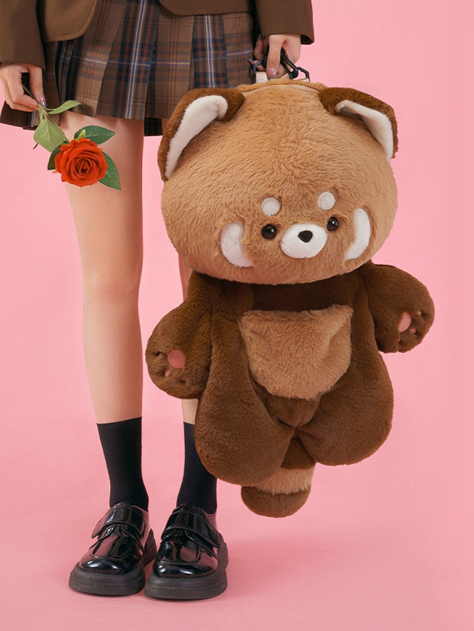 Brown 35cm/50cm Plush Red Panda Backpack Detachable Shoulder Straps