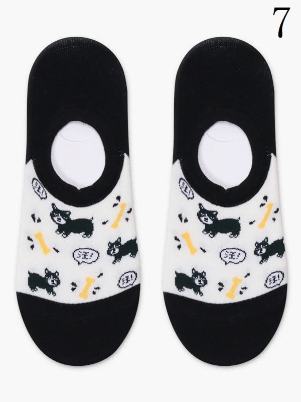 17 Options Colorful Ankle Socks With Cake/Apple/Bear/Puppy/Bowknot/Polka-dot/Striped Pattern/Floral Print