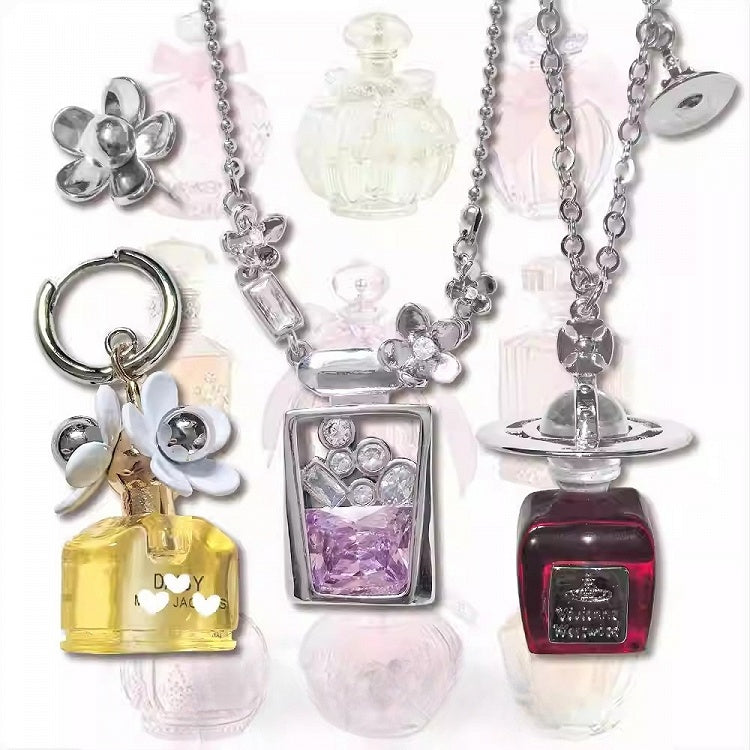 4 Options Perfume Bottle Pendant Necklace