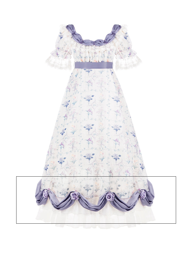 Purple Dress Accessory with Detachable Flowers
