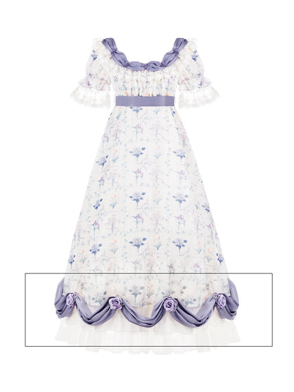 Purple Dress Accessory with Detachable Flowers