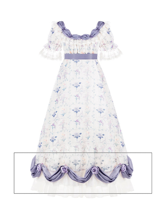 Purple Dress Accessory with Detachable Flowers