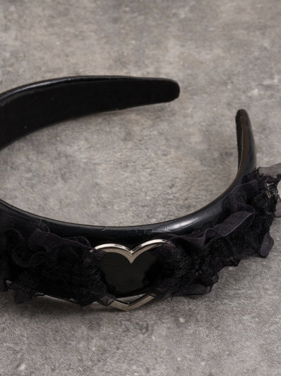 Black Lace Trim With Heart Design KC