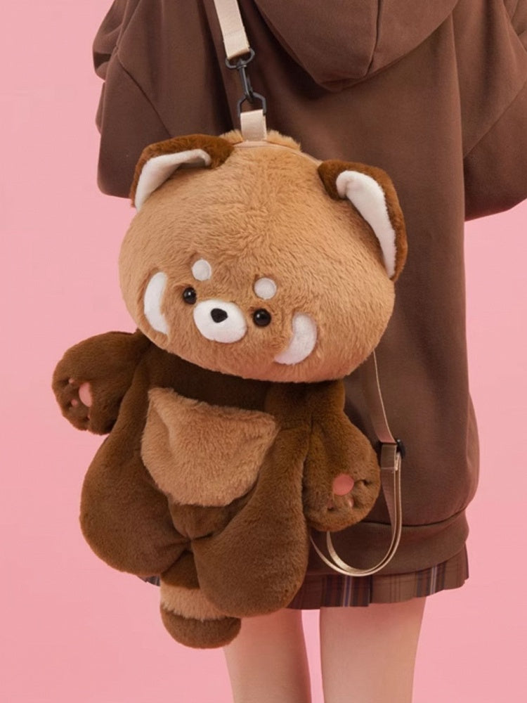 Brown 35cm/50cm Plush Red Panda Backpack Detachable Shoulder Straps