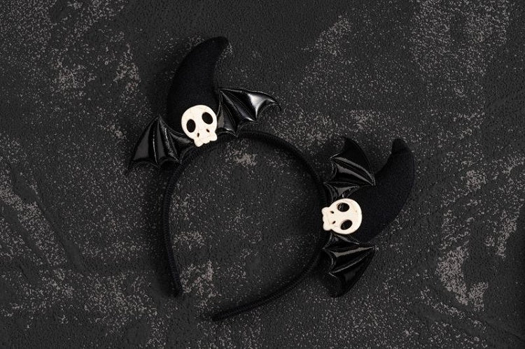 Skull Wings Decorated Black Devil Horns KC