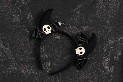 Skull Wings Decorated Black Devil Horns KC