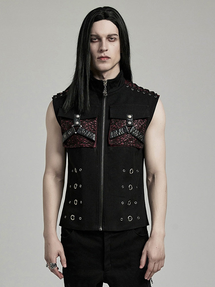 Black and Red Punk Personalized Vest