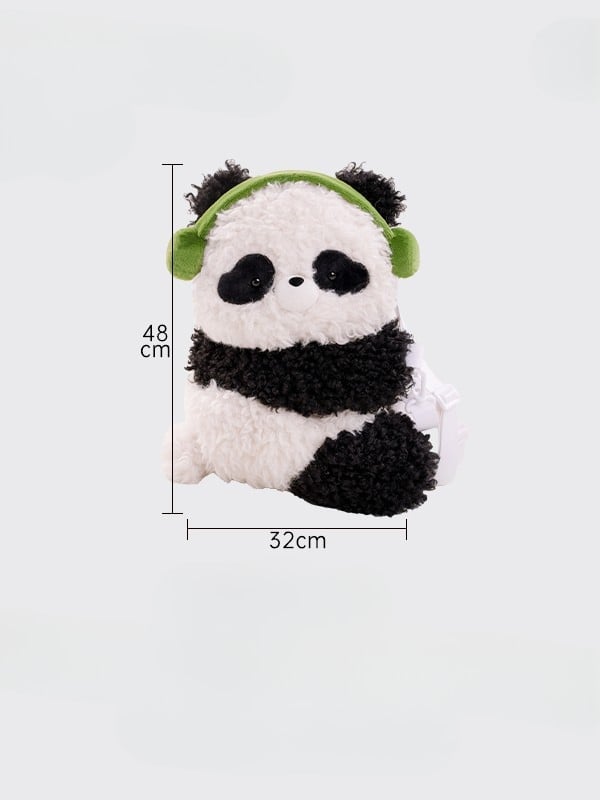 Cute Curly Plush Panda Black&White Backpack/Crossbody Bag+ Keychain