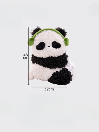 Cute Curly Plush Panda Black&White Backpack/Crossbody Bag+ Keychain