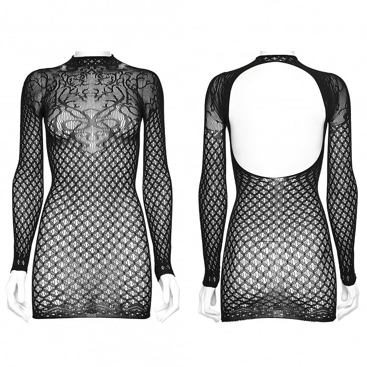 Black Goth Knitted Dress
