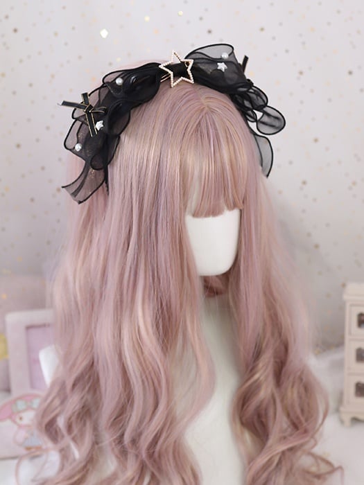 9 Colors Gorgeous Lolita Multi-layer Bowknot KC with Bead and Star Decorations