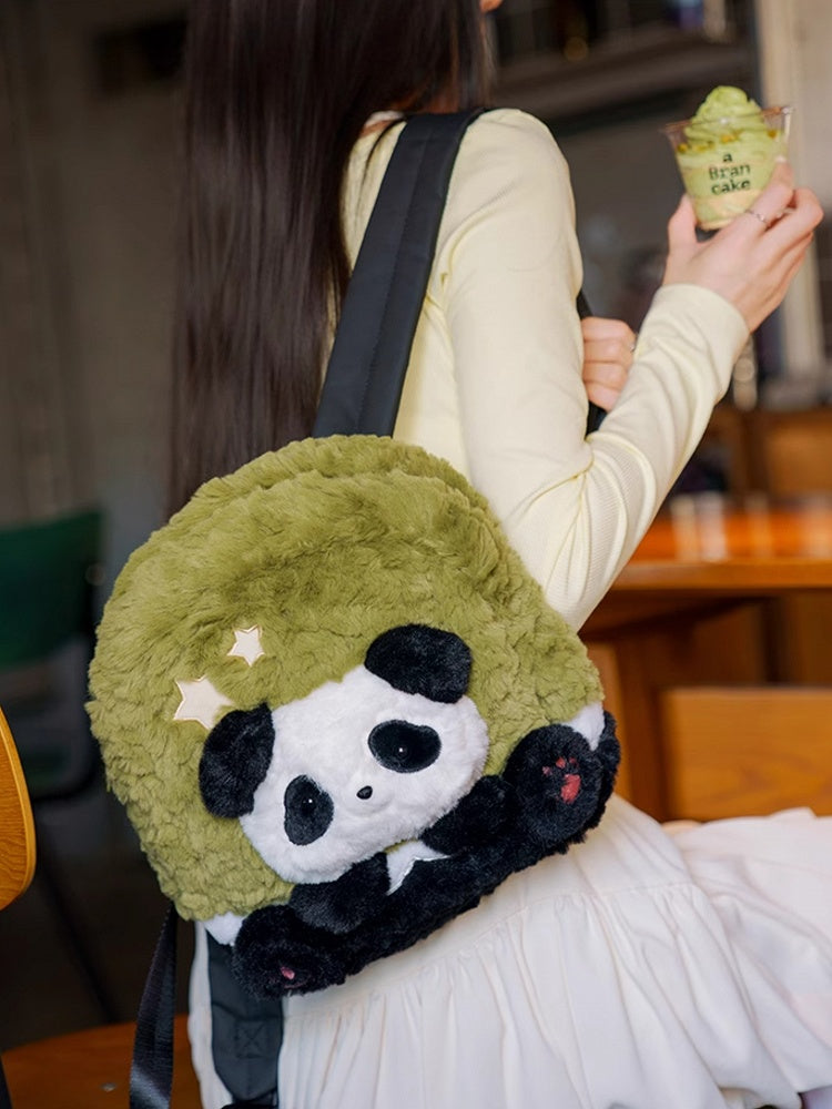 Black&Green Star Design Cute Plush Rabbit Backpack Middle/Large Size