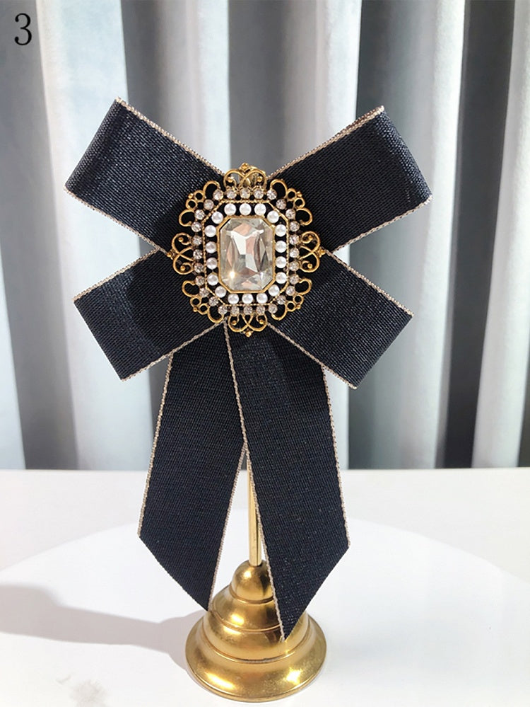 8 Options Preppy Style Rhinestone Decorated Bow Tie