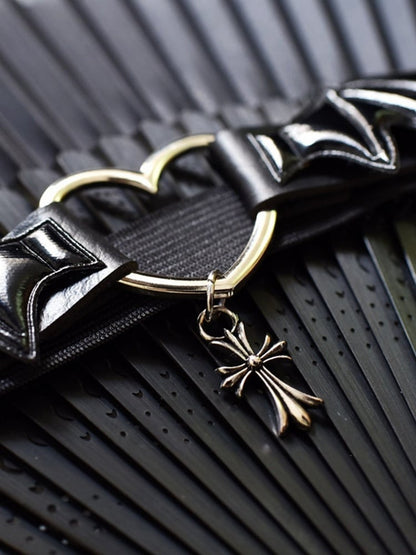 Gothic Devil Wings Black Punk Cross Garter
