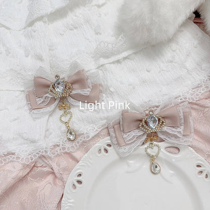 11 Colors Jirai Kei Crown Rhinestone Bow Hair Clip