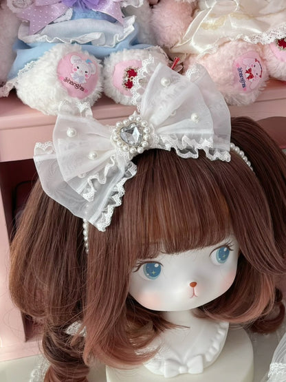 6 Options Rhinestone Decorated Bowknot Beaded KC