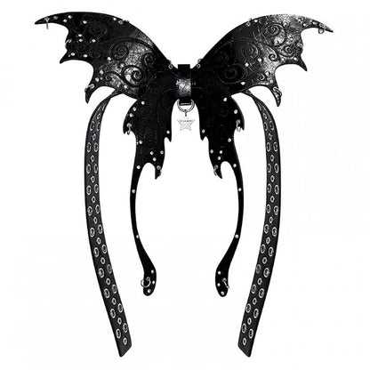 Punk Black/Silver Butterfly PU Waist Belt