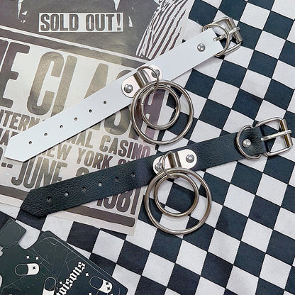 Black/White Pop Punk Circular Ring Charm Bracelet