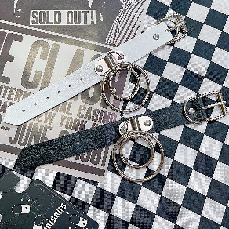 Black/White Pop Punk Circular Ring Charm Bracelet