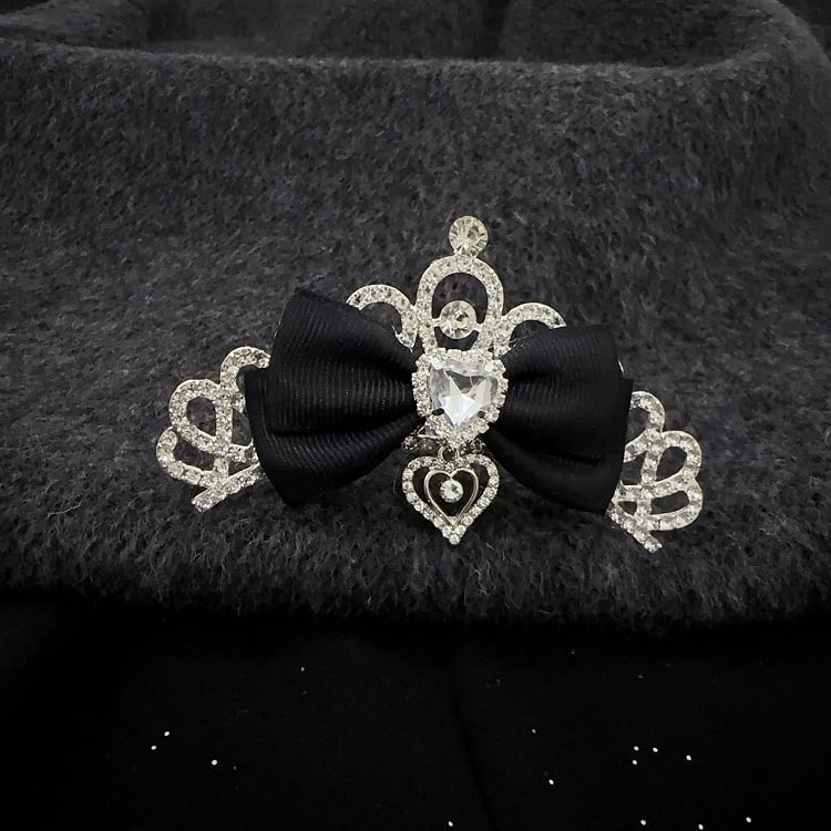 5-Color Japanese Cute Princess Crown Hair Comb | Full Rhinestone Bridal Birthday Hair Accessory