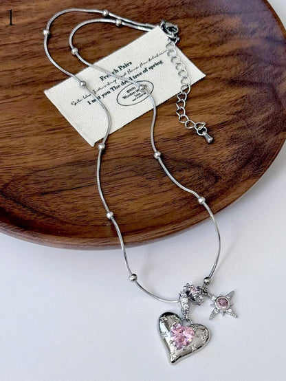 3 OptionsY2K Bittersweet Heart Pendant Necklace