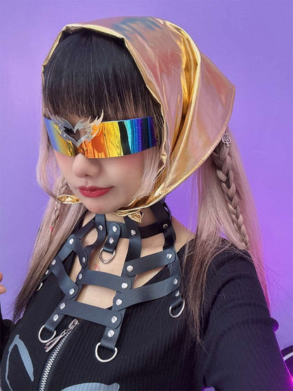 Silver/Pink/Gold/Polished Black Headscarf