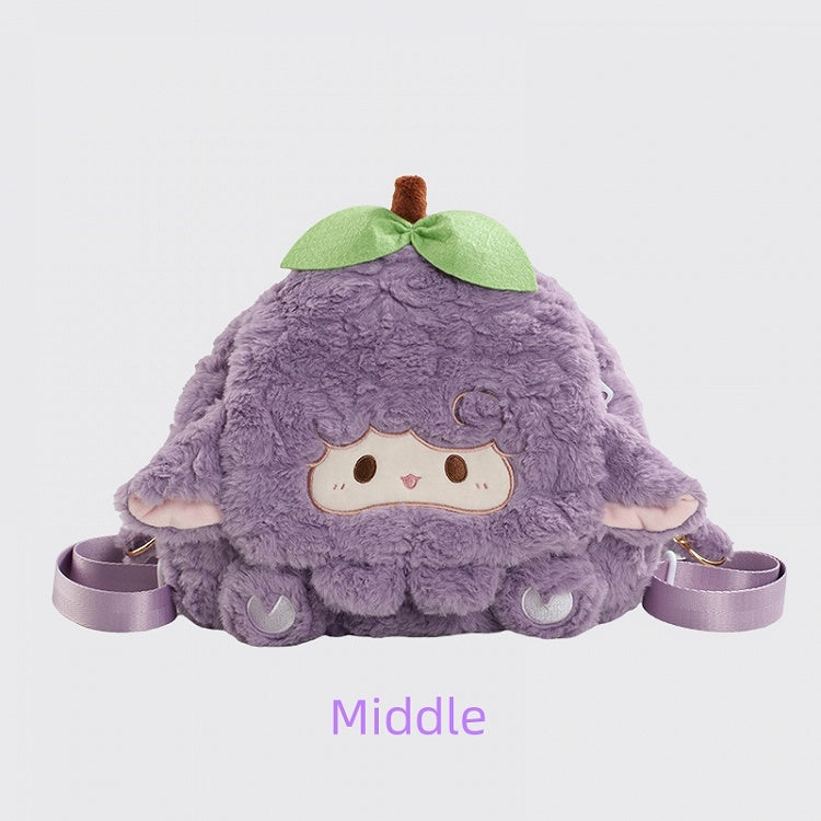 Purple Cute Lamb Plush Flap Backpack Bag Middle/Large Size