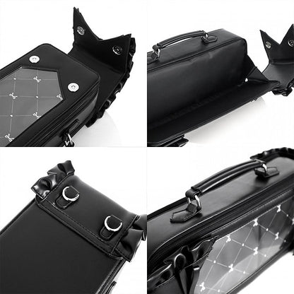 Black Bowknot Details Diamond Pattern 1/6 Scale BJD Doll Bag with Two Straps