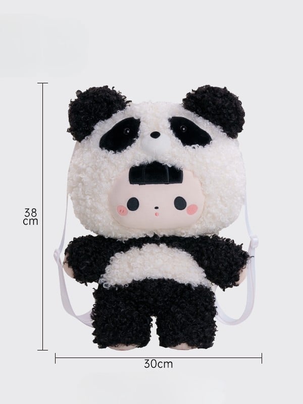 Black&White 38cm Plush Panda Backpack Detachable Shoulder Straps