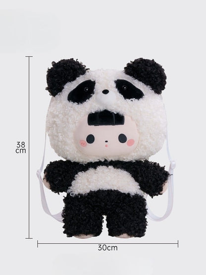 Black&White 38cm Plush Panda Backpack Detachable Shoulder Straps