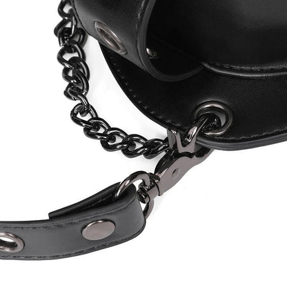Gothic Punk Studs Skull Black Waist Bag PU Crossbody Bag