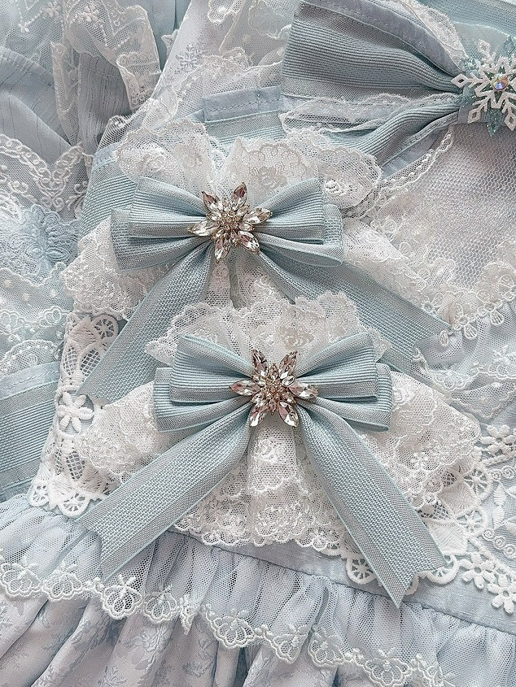 5 Color Options Rhinestone Snow Decorated Bowknot Wrist Cuffs