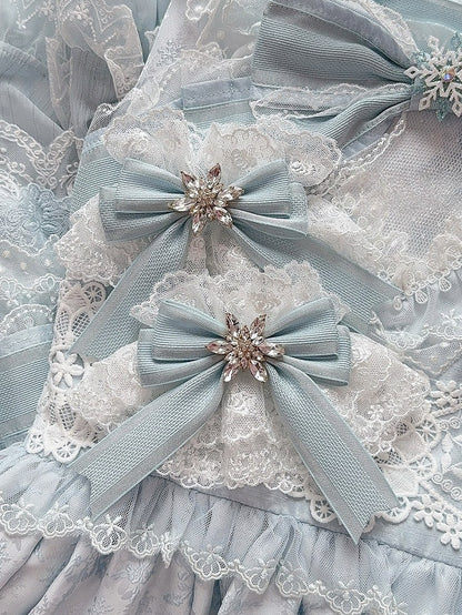 5 Color Options Rhinestone Snow Decorated Bowknot Wrist Cuffs