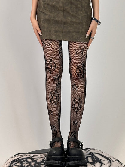 Black Star Pattern Tights