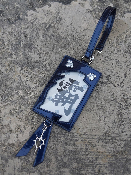 Clearance-Adorable Cat Paw Design Dark Blue PU Badge Card Holder