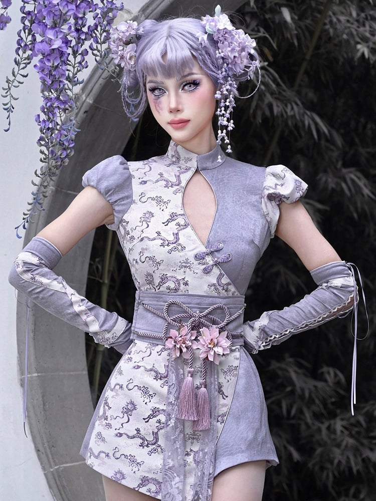 Purple Satin Thumbhole Cuffs Sleeves