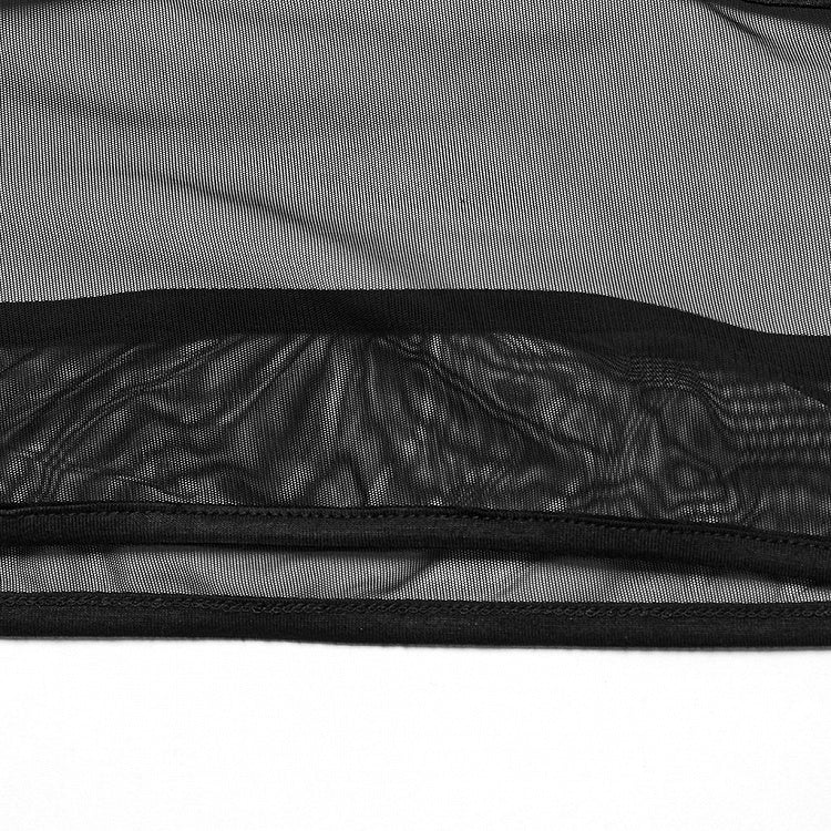 Black Punk Textured Perspective Top