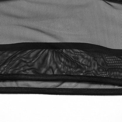 Black Punk Textured Perspective Top