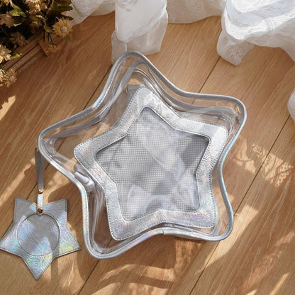 Holographic Color PU Star-shaped Ita Bag Set with Detachable Badge Charm