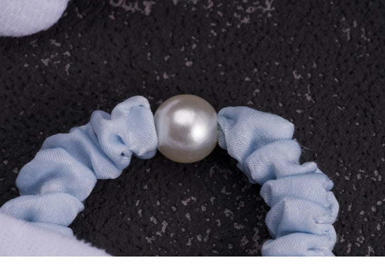 Handmade Cross Charm Angel Wings Blue and White Hair Ties