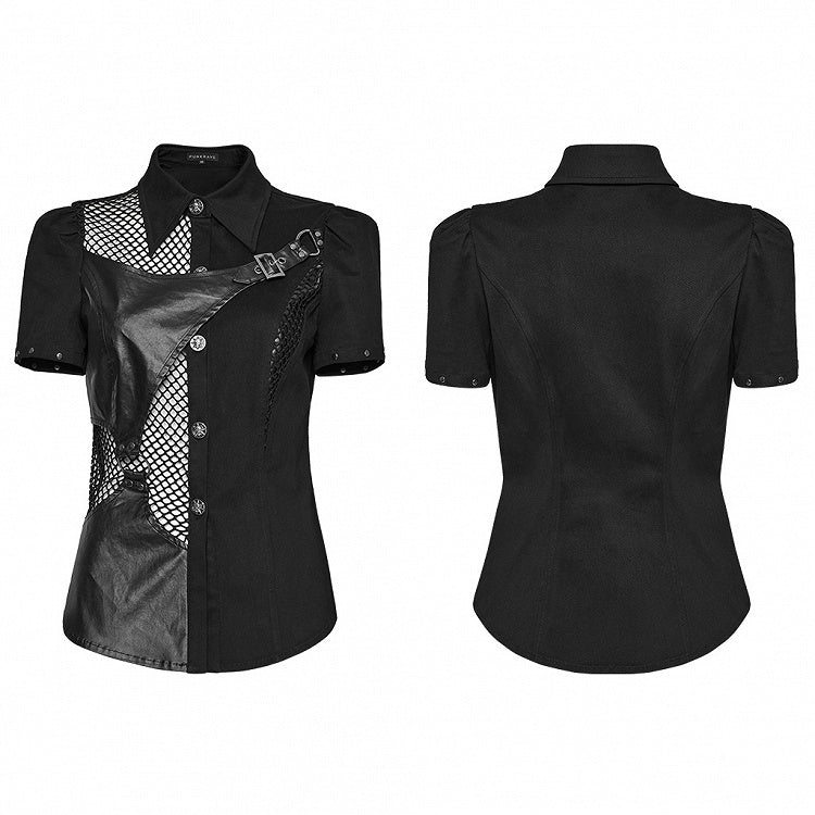 Black Punk Asymmetrical Shirt