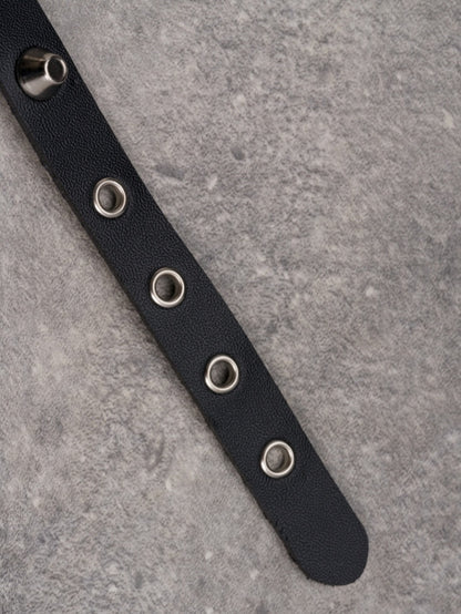 Black Gothic Demon Mask Pendant Studs Design Buckle Choker