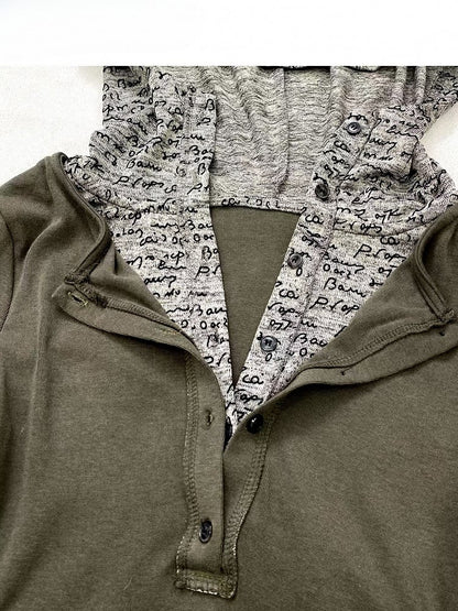 Army Green Wasteland Punk Two-piece Hoodie Top