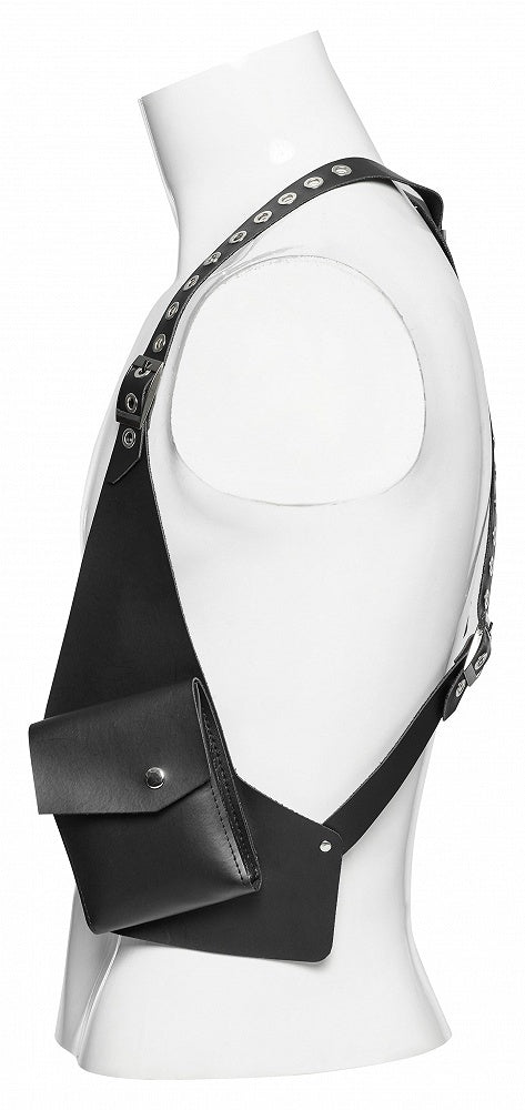 Black Punk Vest Strap Bag