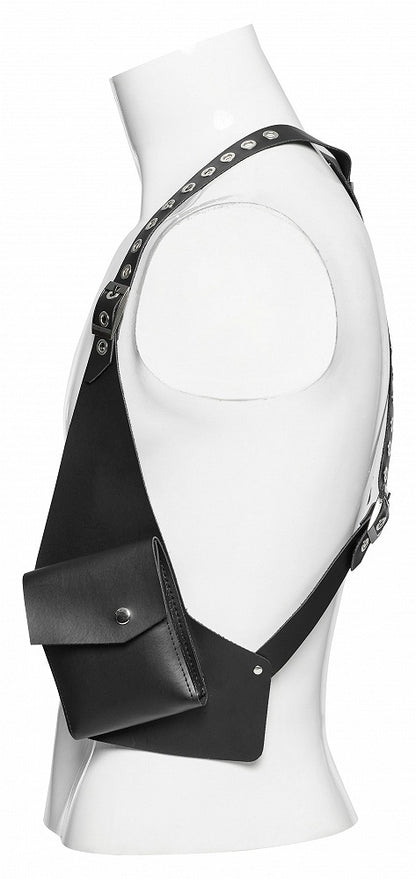 Black Punk Vest Strap Bag