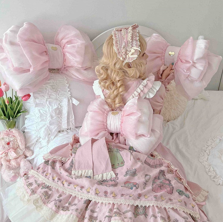 Best Seller Light Pink Cute Big Bow Backpack 3 Size Options