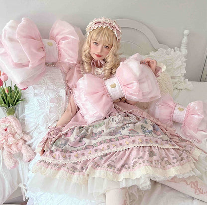 Best Seller Light Pink Cute Big Bow Backpack 3 Size Options