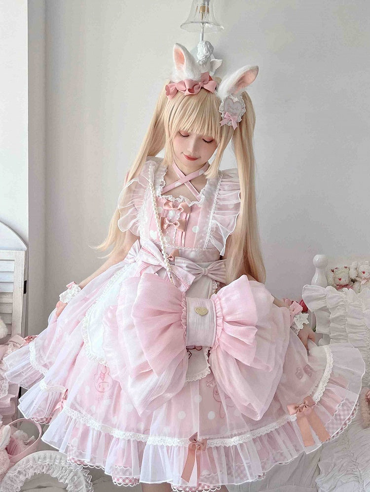 Best Seller Light Pink Cute Big Bow Backpack 3 Size Options